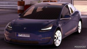 ETS2 Tesla Car Mod: 2021 Tesla Model 3 Performance Update V2 1.49 (Featured)