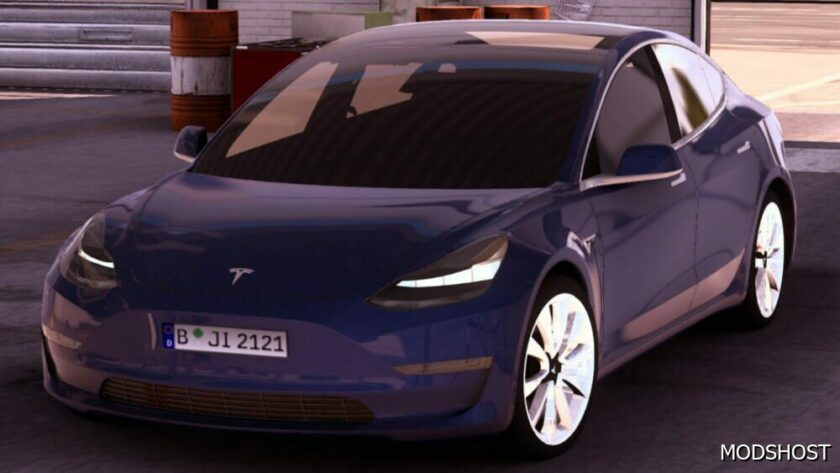 ETS2 Tesla Car Mod: 2021 Tesla Model 3 Performance Update V2 1.49 (Featured)