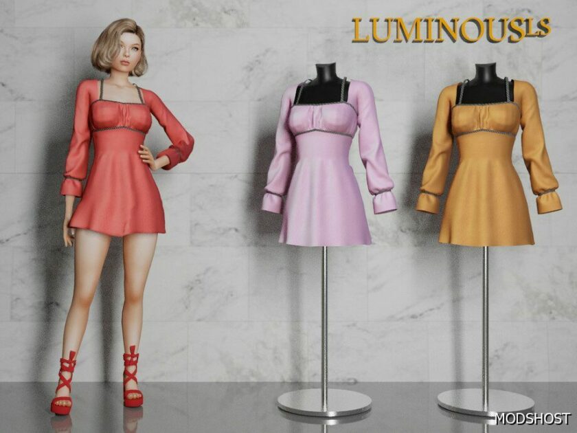 Sims 4 Teen Clothing Mod: Geni Dress (Featured)