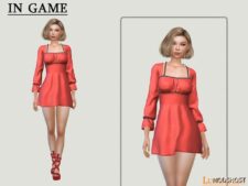 Sims 4 Teen Clothing Mod: Geni Dress (Image #2)