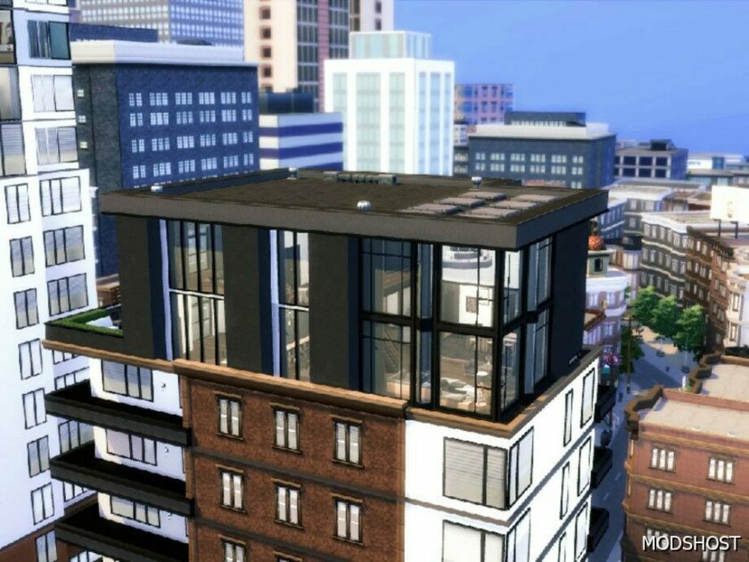 Sims 4 Mod: Modern Loft Penthouse NO CC (Featured)