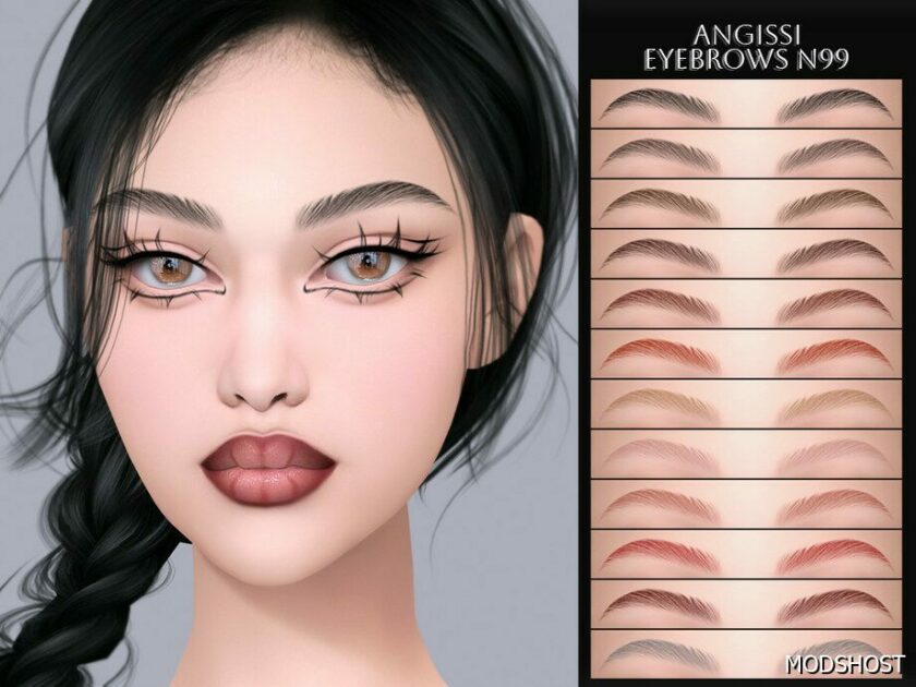 Sims 4 Eyebrows Hair Mod: N99 (Featured)