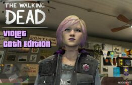 GTA 5 Player Mod: Violet (TWD Final Season) Goth Edition Add-On PED (Featured)