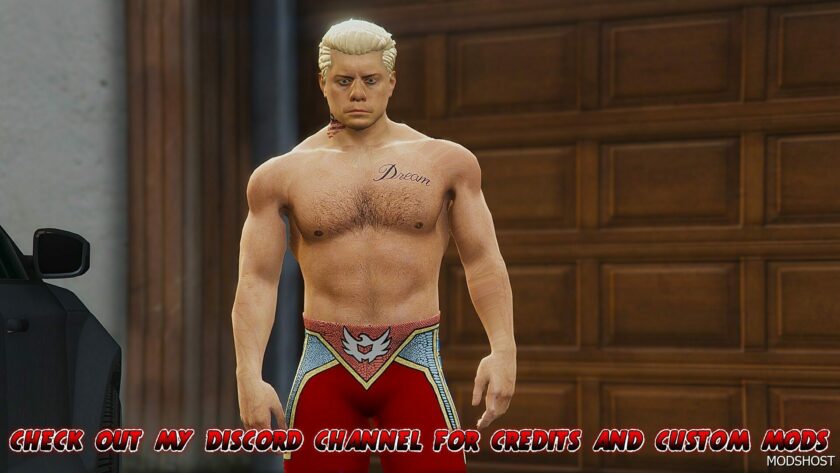 GTA 5 Player Mod: WWE 2K23 | Cody Rhodes Add-On PED (Featured)