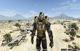 GTA 5 Player Mod: Giant 3 Head Black Iron MAN Add-On PED (Featured)