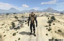 GTA 5 Player Mod: Giant 3 Head Black Iron MAN Add-On PED (Image #2)