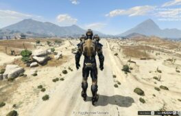 GTA 5 Player Mod: Giant 3 Head Black Iron MAN Add-On PED (Image #3)