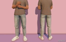 GTA 5 Player Mod: Skinny Straight Jeans for MP Male (Image #2)