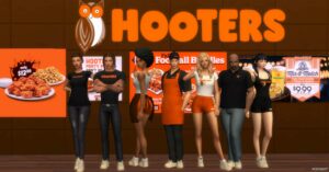 Sims 4 Male Clothes Mod: Hooters Uniform + CAP (Featured)