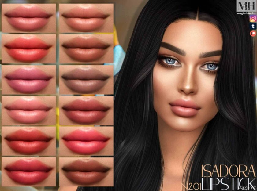 Sims 4 Lipstick Makeup Mod: Isadora Lipstick (Featured)