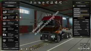 ETS2 Engines Part Mod: 1000 HP + & 6/12 Speed Transmissions for Renault Trucks 1.49 (Featured)