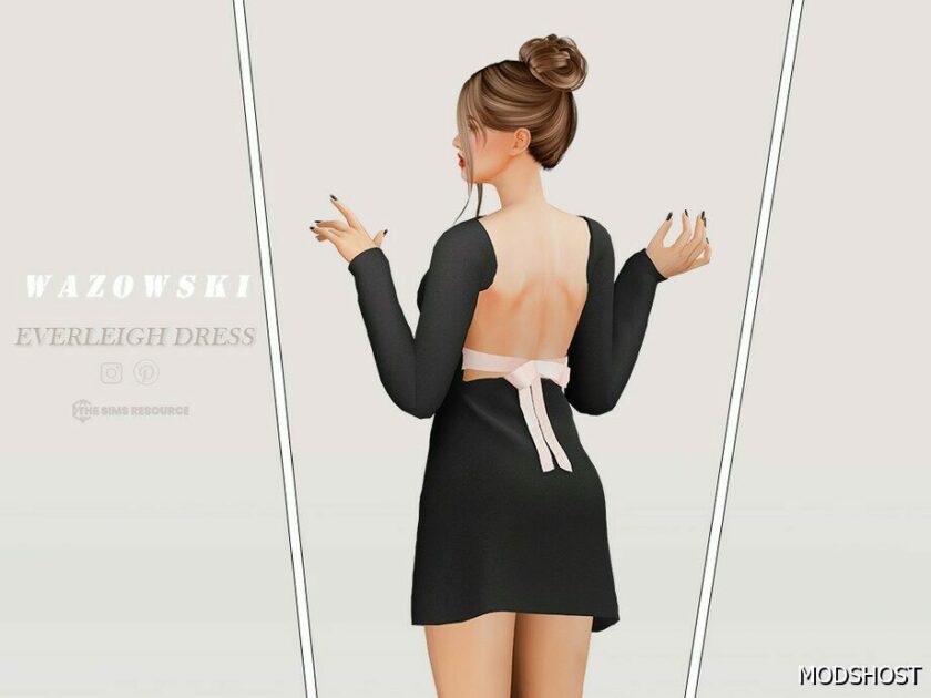 Sims 4 Dress Clothes Mod: Everleigh Dress (Featured)