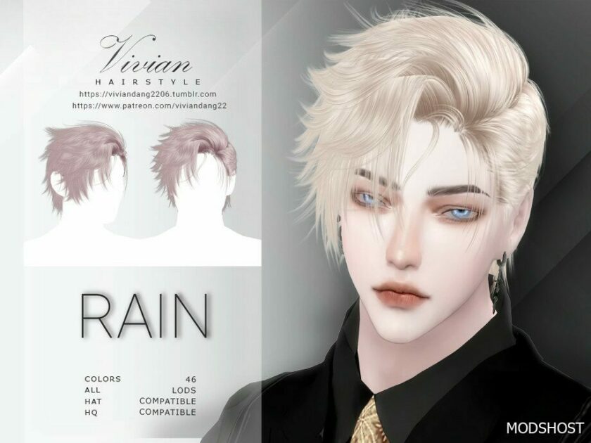 Sims 4 Male Mod: Rain – Hairstyle (Featured)