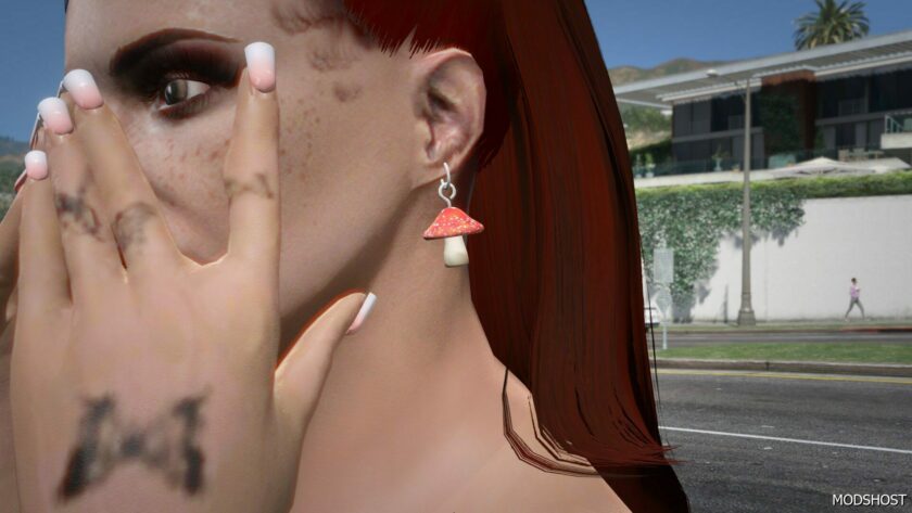 GTA 5 Player Mod: Mushroom Earrings for MP Female (Featured)