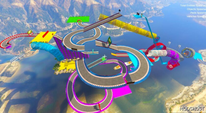 GTA 5 Map Mod: Biggest Mega Ramp (Bike, Super CAR, Helicopter and Boat) (Featured)