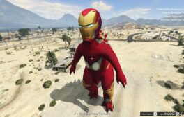 GTA 5 Player Mod: Iron MAN Zilla Godzilla Add-On PED (Featured)