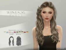 Sims 4 Female Mod: Wings EF0314 Delicate Long Curly Hair (Featured)