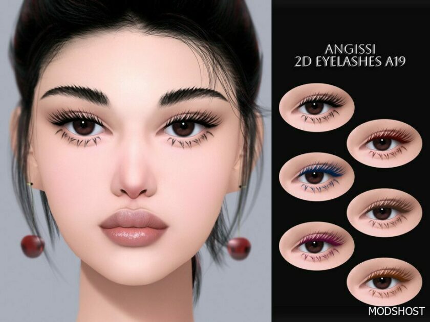 Sims 4 Female Makeup Mod: 2D Eyelashes A19 (Featured)