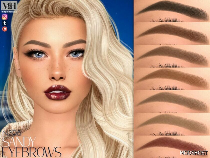 Sims 4 Female Hair Mod: Sandy Eyebrows N298 (Featured)