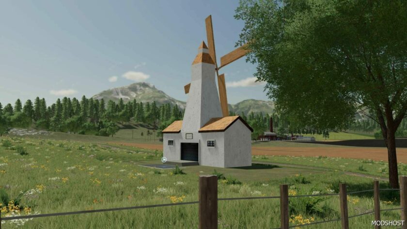 FS22 Placeable Mod: The White Mill (Featured)