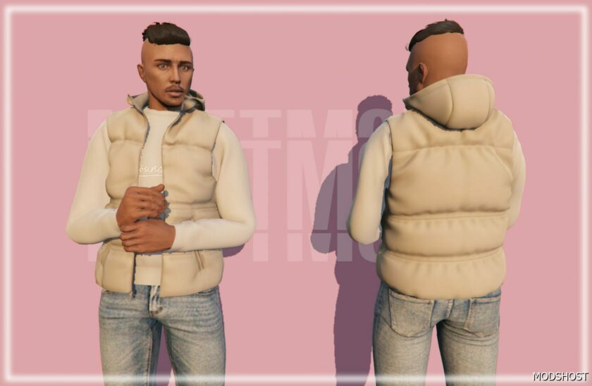 GTA 5 Player Mod: Hooded Puffer Vest for MP Male (Featured)