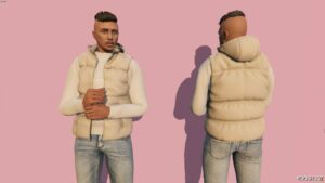 GTA 5 Player Mod: Hooded Puffer Vest for MP Male (Image #2)