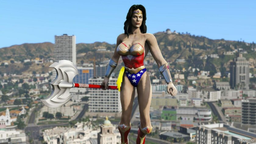 GTA 5 Player Mod: Wonder Woman Mkvsdc Add-On PED (Featured)