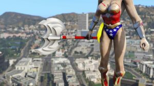 GTA 5 Player Mod: Wonder Woman Mkvsdc Add-On PED (Image #2)