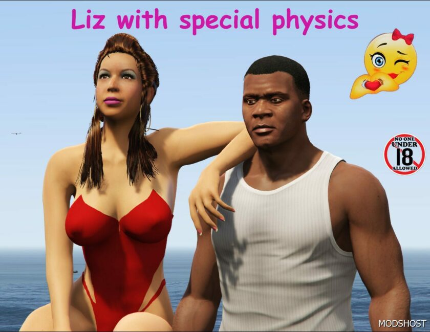 GTA 5 Player Mod: LIZ with Special Physics (Featured)