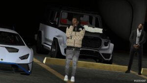 GTA 5 Player Mod: Puffer Jacket North Face Gucci for Franklin (Image #5)