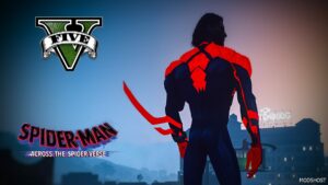 GTA 5 Player Mod: Spider-Man 2099 across The Spider-Verse Add-On PED (Featured)