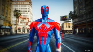 GTA 5 Player Mod: Spider-Man 2099 across The Spider-Verse Add-On PED (Image #4)