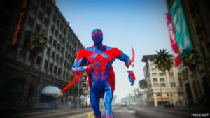 GTA 5 Player Mod: Spider-Man 2099 across The Spider-Verse Add-On PED (Image #5)