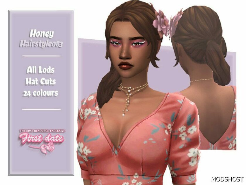 Sims 4 Female Mod: Honey Hairstyle (Featured)