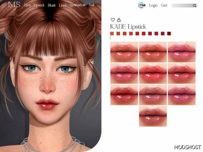 Sims 4 Lipstick Makeup Mod: Kade Lipstick (Featured)