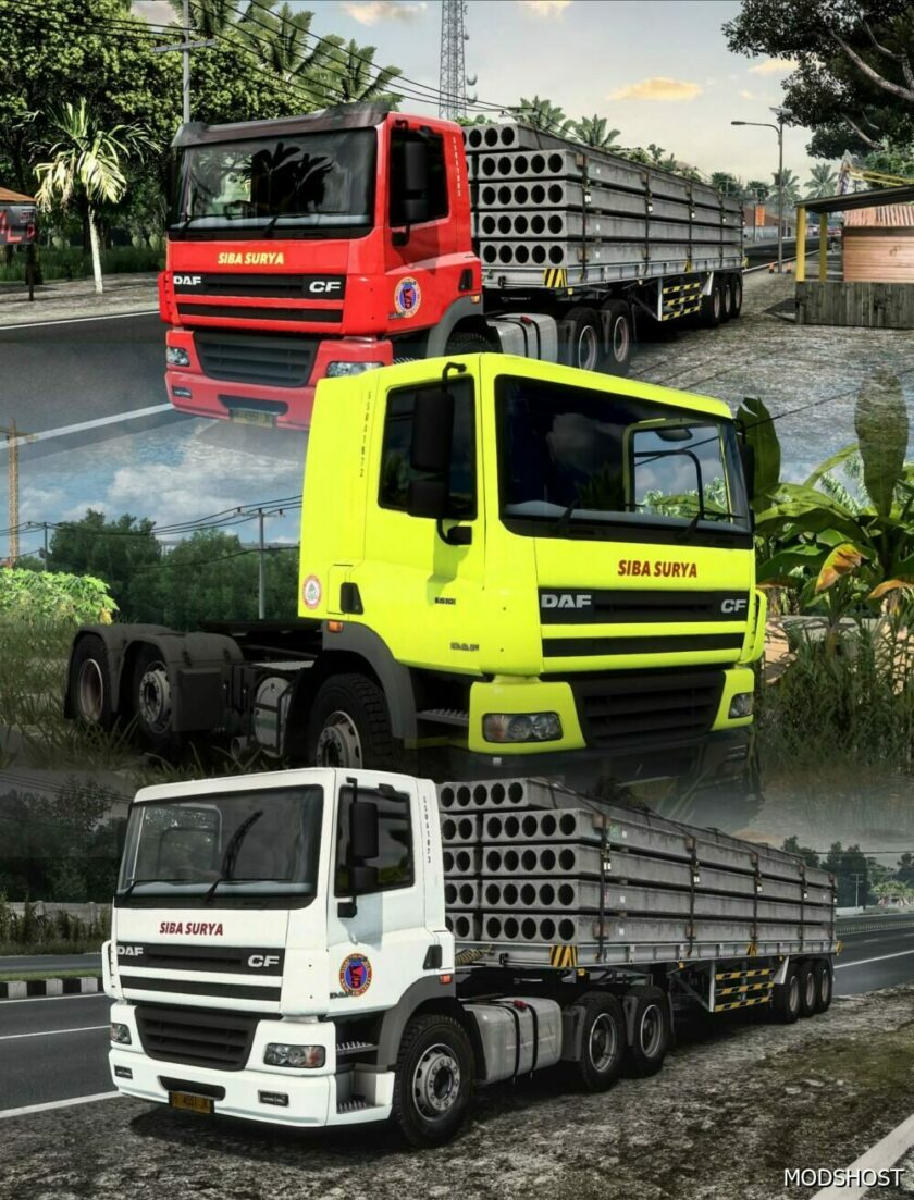 ETS2 DAF Mod: Siba Surya Skins for DAF CF 1.49 (Featured)