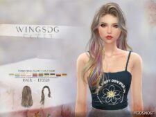 Sims 4 Female Mod: Wings EF0320 Unilateral Fluffy Curly Hair (Featured)