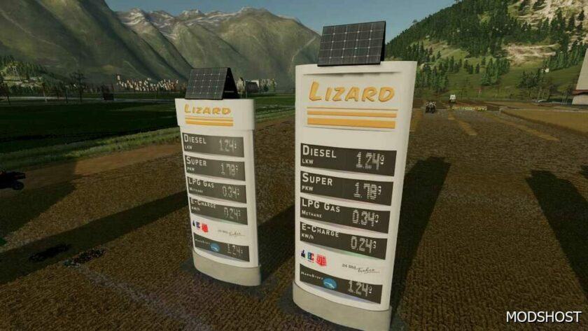 FS22 Placeable Mod: Digital Gasstation Displays Lizard (Featured)