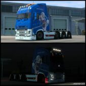 ETS2 Volvo Mod: Gawr Gura Skin for Pendragon Volvo FH12/16 1.49 (Featured)