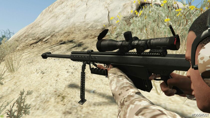 GTA 5 Weapon Mod: Barrett M82A3 (M107) Replace, 29 Inch, 20 Inch (Featured)