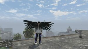 GTA 5 Player Mod: Dark Angel Wings (Glowing on Dark) (Image #2)