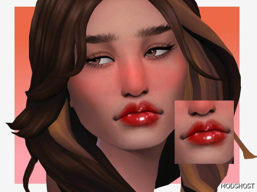 Sims 4 Lipstick Makeup Mod: Just Kissed Lipgloss (Featured)