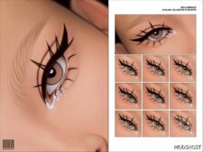 Sims 4 Female Makeup Mod: Glitter Eyeliner N326 (Featured)