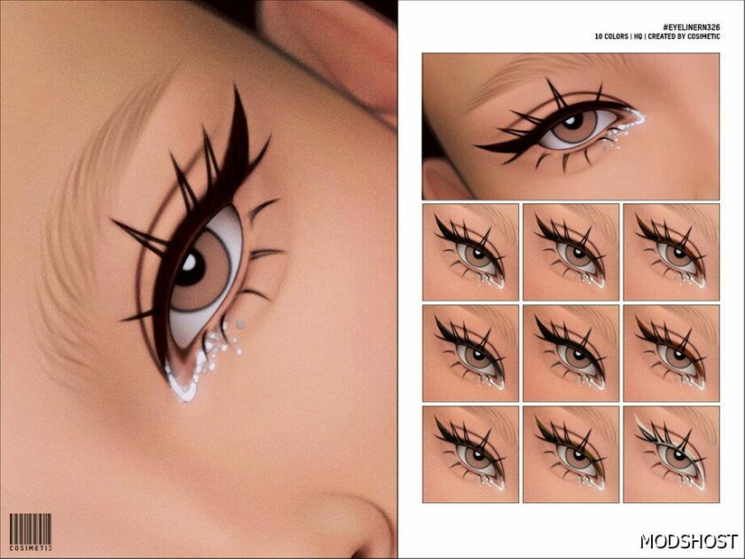 Sims 4 Female Makeup Mod: Glitter Eyeliner N326 (Featured)