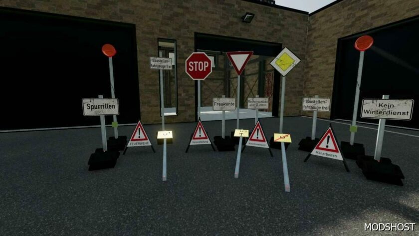 FS22 Mod: Construction Site Signs Pack V1.1 (Featured)