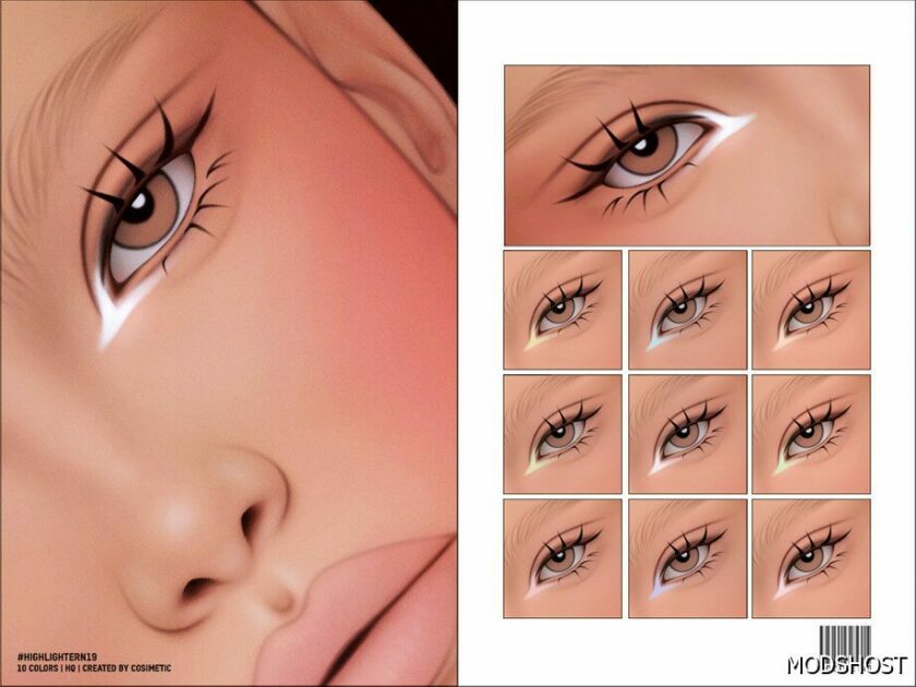 Sims 4 Eyeliner Makeup Mod: Inner Corner Highlighter 19 (Featured)