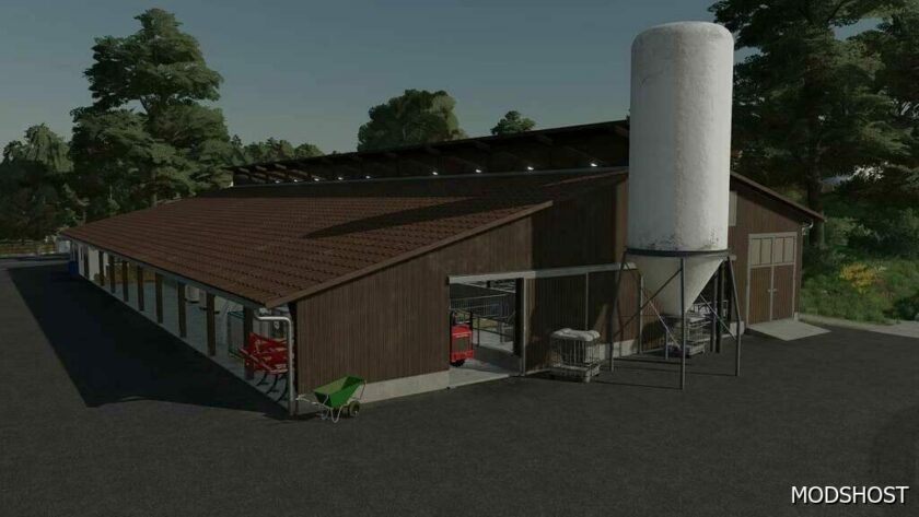 FS22 Placeable Mod: Medium Sized COW Barn (Featured)