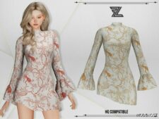 Sims 4 Elder Clothes Mod: Samantha Dress (Featured)