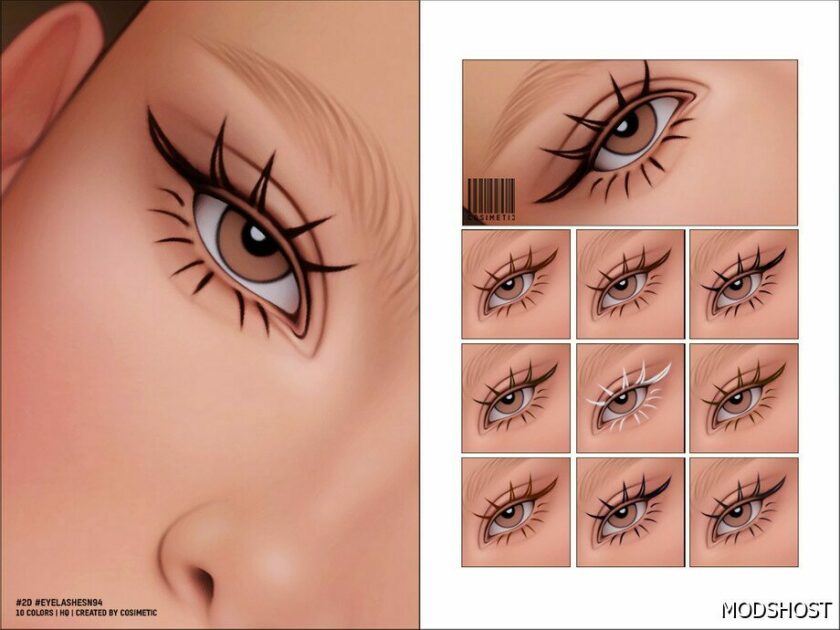 Sims 4 Female Makeup Mod: Maxis Match 2D Eyelashes N94 (Featured)