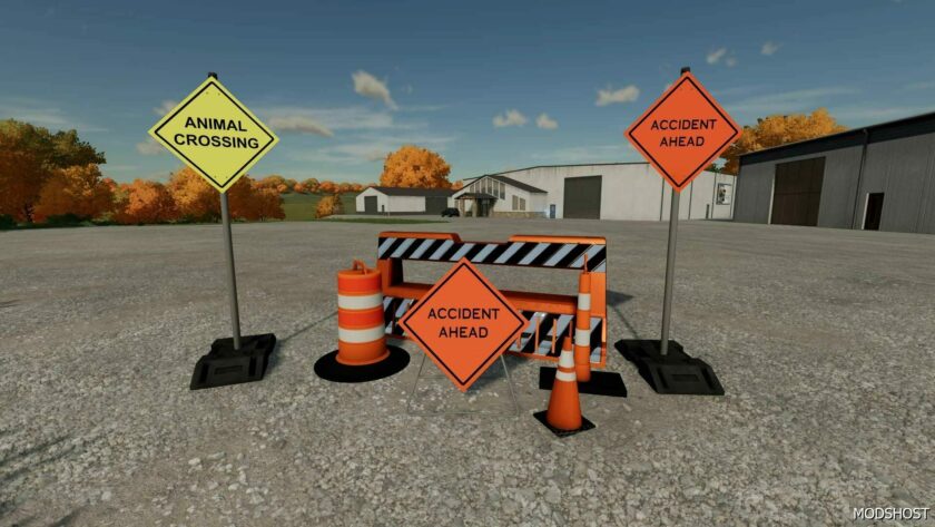 FS22 Placeable Mod: Road Safety Pack (Featured)